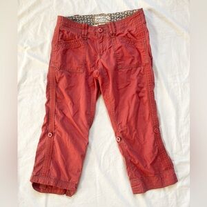 Red Cargo Capri Pants
